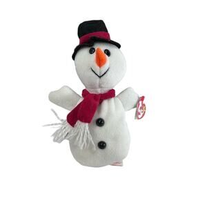 Ty‎ Beanie Baby Snowball Snowman Plush Toy Stuffed Animal Holiday Decor